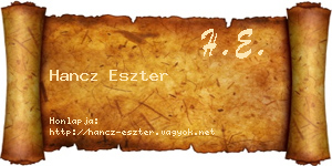 Hancz Eszter névjegykártya